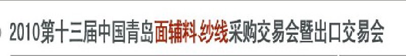 2010第十三屆中國青島國際面輔料、紗線采購交易會暨出口交易會